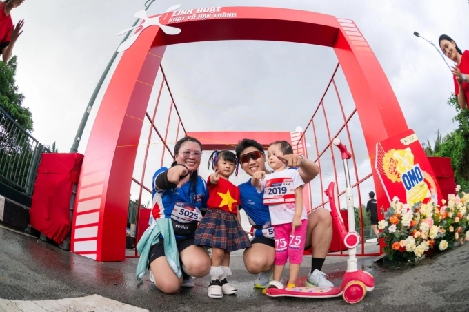 Một trạm thử thách sáng tạo ở giải chạy tại Thủ Thiêm, TP HCM